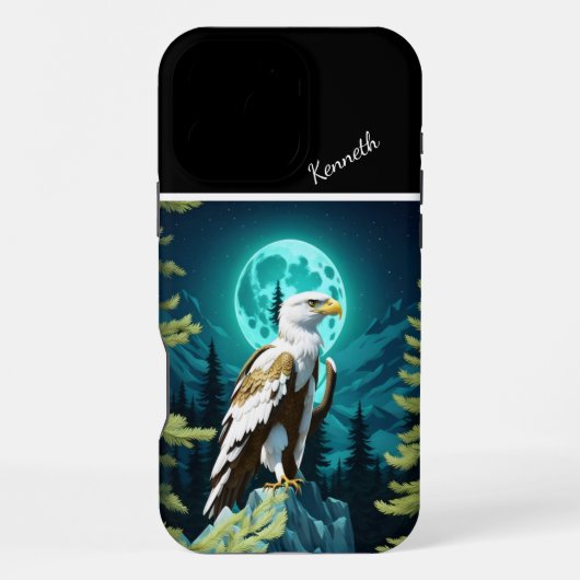 Coque iPhone 16 Pro Max La veilleuse au clair de lune de l'aigle (Verso)