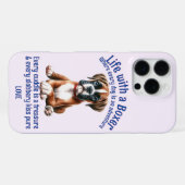 Coque iPhone 16 Pro Max La vie adorable d'un chien Boxer (Verso Horizontal)