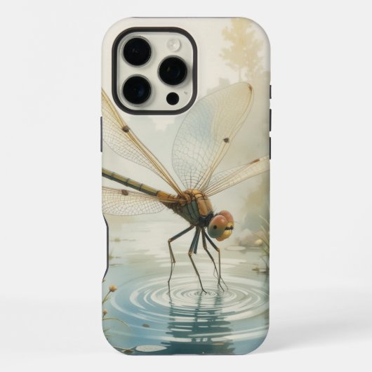 Coque iPhone 16 Pro Max Lac de libellule Nature Faune (Verso)