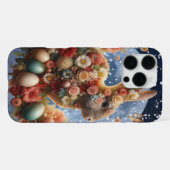 Coque iPhone 16 Pro Max Lapin de Pâques en fleurs (Verso Horizontal)