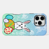 Coque iPhone 16 Pro Max Lapin de Pâques sur les oeufs de Pâques (Verso Horizontal)
