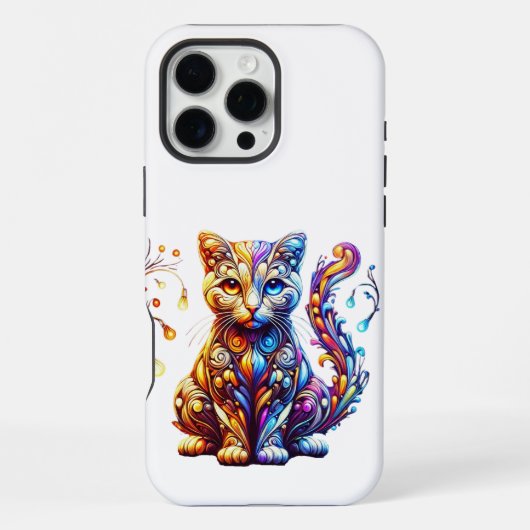 Coque iPhone 16 Pro Max Le Chat à l'Éclat Vibrant (Verso)