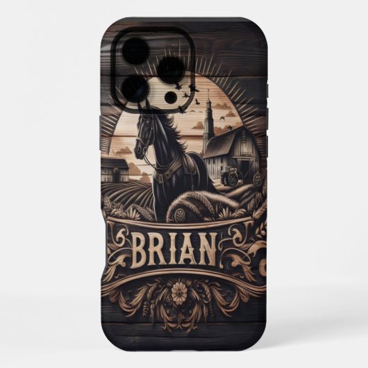 Coque iPhone 16 Pro Max Le cheval de ferme de Brian (Verso)