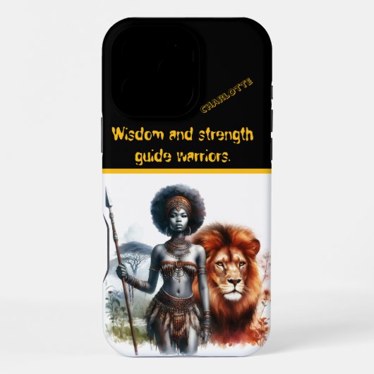Coque iPhone 16 Pro Max Le guerrier est fier d'un lion (Verso)