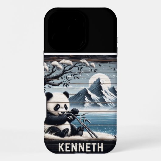 Coque iPhone 16 Pro Max Le paradis forestier de Panda : l'indulgence bambo (Verso)