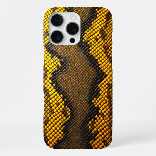 Coque iPhone 16 Pro Max Lemon Luxe : Conception de serpent jaune (Verso)