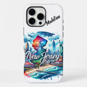 Coque iPhone 16 Pro Max Les attractions animées du New Jersey le long de l