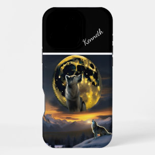 Coque iPhone 16 Pro Max Les échos de cri du loup sur la lune