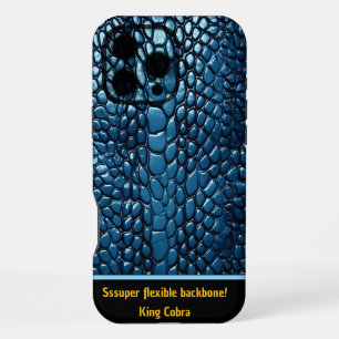 Coque iPhone 16 Pro Max Les peaux de serpent bleues brillantes ajoutent un