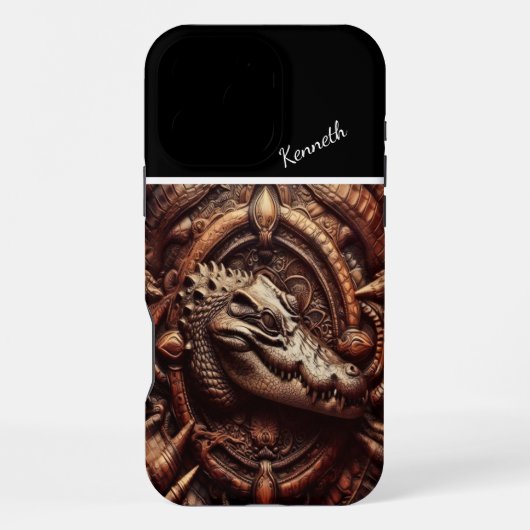 Coque iPhone 16 Pro Max L'étreinte de l'alligator (Verso)