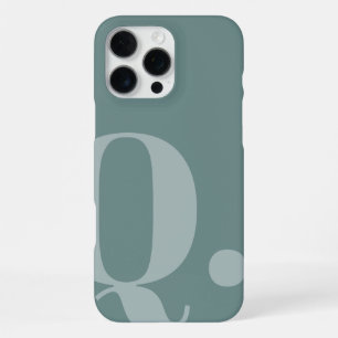 Coque iPhone 16 Pro Max Lettre de teinte sarcelle assourdie