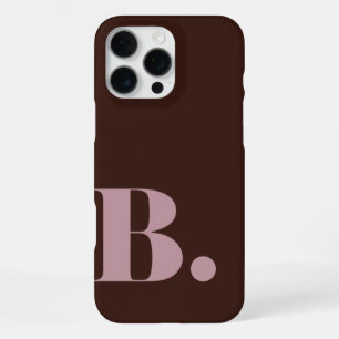 Coque iPhone 16 Pro Max Lettre minimaliste Rose Poussiéreuse Brun foncé es