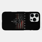 Coque iPhone 16 Pro Max Liberté de la moto drapeau américain (Verso Horizontal)