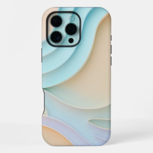Coque iPhone 16 Pro Max Lignes et formes courbes pastel avec espace de cop