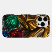 Coque iPhone 16 Pro Max lingots d'or pierres précieuses (Verso Horizontal)