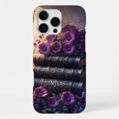 Coque iPhone 16 Pro Max Livre Gothique Fleur Violet (Verso)
