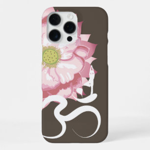 Coque iPhone 16 Pro Max Lotus Rose Yoga Fleur et Calligraphie Zen Om Aum