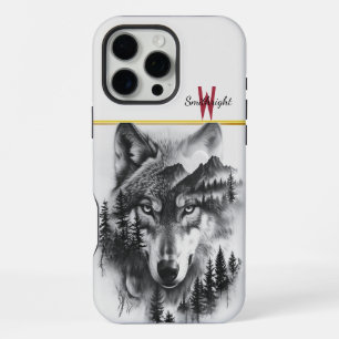 Coque iPhone 16 Pro Max Loup au milieu des montagnes et de la forêt