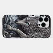 Coque iPhone 16 Pro Max Loup blanc au clair de lune (Verso Horizontal)