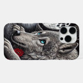 Coque iPhone 16 Pro Max Loup enchanté et reflet (Verso Horizontal)