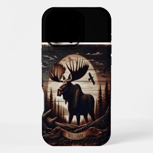 Coque iPhone 16 Pro Max Lune de l'orignal de William (Verso)
