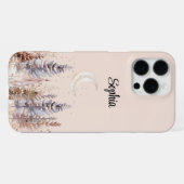 Coque iPhone 16 Pro Max Lune Rouge Arbres Violets (Verso Horizontal)