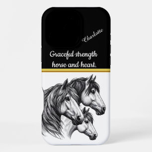 Coque iPhone 16 Pro Max Magnifique trio de chevaux capturés avec élégance