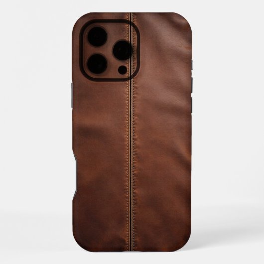 Coque iPhone 16 Pro Max Manche zippée marron (Verso)