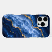 Coque iPhone 16 Pro Max Marbre Agate Saphir Luxueux (Verso Horizontal)