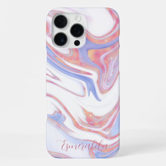 Coque iPhone 16 Pro Max Marbre Bubble Gum Personnalisable (Verso)