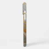 Coque iPhone 16 Pro Max Marbre gris avec or (Côté gauche)
