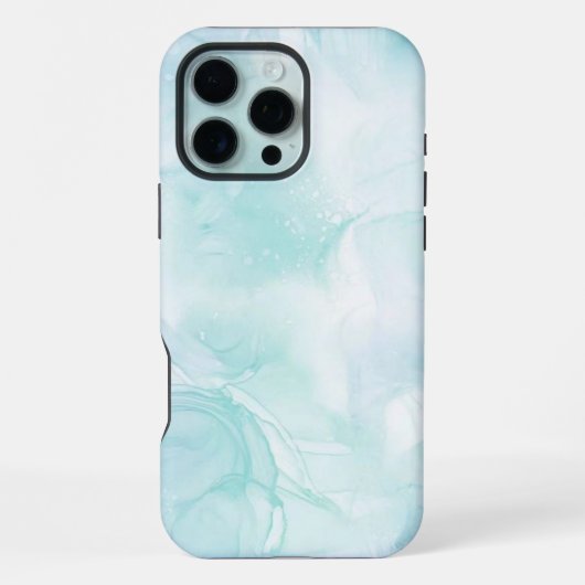 Coque iPhone 16 Pro Max Marbre moderne bleu clair (Verso)