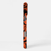 Coque iPhone 16 Pro Max marbre noir et orange (Côté droit)