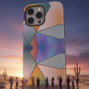 Coque iPhone 16 Pro Max Marbre rose et bleu élégant esthétique moderne