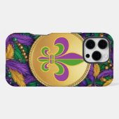 Coque iPhone 16 Pro Max Mardi Gras Fleur de lis (Verso Horizontal)