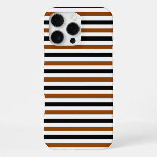 Coque iPhone 16 Pro Max Marron Noir et blanc motif rayures