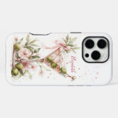 Coque iPhone 16 Pro Max Martini Élégant Monogrammé (Verso Horizontal)