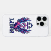 Coque iPhone 16 Pro Max Mascotte du zodiaque Balance de synthwave cyberpun (Verso Horizontal)