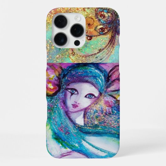 COQUE iPhone 16 PRO MAX MASQUE VENITIEN /MASQUE BLEU (Verso)