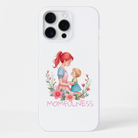 Coque iPhone 16 Pro Max Maternité aquarelle Art Mère & Enfant (Verso)