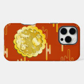 Coque iPhone 16 Pro Max Mi-automne Festival Gold Mooncake Moon Rabbit (Verso Horizontal)