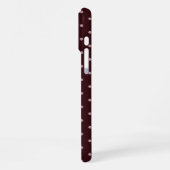 Coque iPhone 16 Pro Max Minimal Burgundy Rose Monogramme Points (Côté gauche)