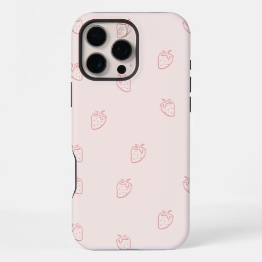 Coque iPhone 16 Pro Max Minimalisme de la fraise (Verso)