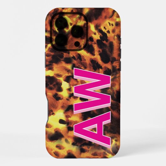 Coque iPhone 16 Pro Max Mode Tortue Monogrammée Rose (Verso)