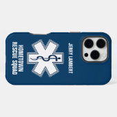 Coque iPhone 16 Pro Max Modèle de nom de technicien paramédical EMS (Verso Horizontal)