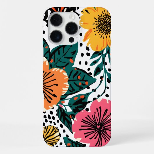 Coque iPhone 16 Pro Max Modèle floral (Verso)