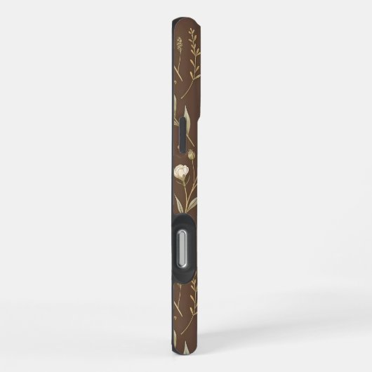 Coque iPhone 16 Pro Max Moder Pattern Wilflowers Brown Background (Côté droit)
