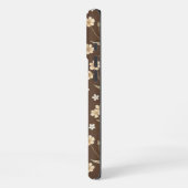 Coque iPhone 16 Pro Max Moder Pattern Wilflowers Brown Background (Côté gauche)