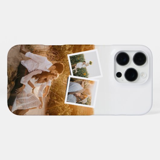 Coque iPhone 16 Pro Max Modern 3 Photo Layout Custom  (Verso Horizontal)