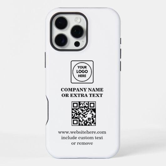 Coque iPhone 16 Pro Max Modern Business Logo QR Code Promo iphone case (Verso)